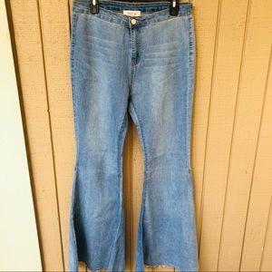 Peach Love high waist flare mermaid jeans